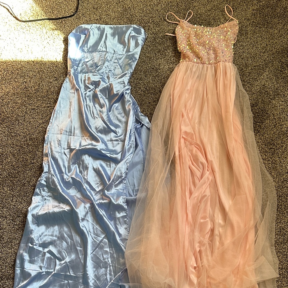 Elegant Pink and Blue Dress Set- Medium